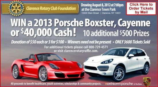 Clarence Rotary Foundation 2012 Raffle - 2013 Porsche 