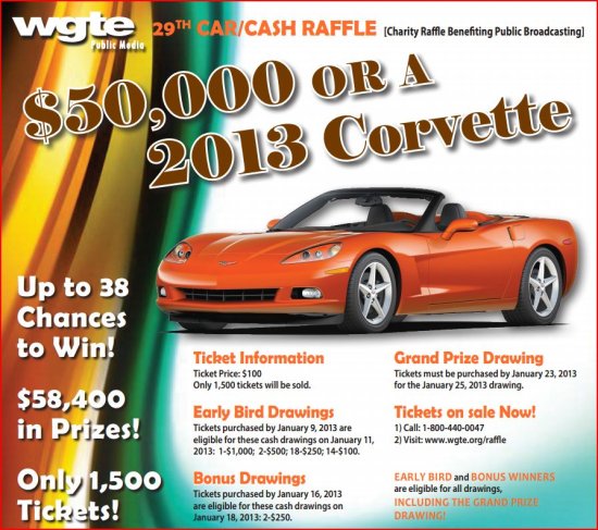 WGTE 2013 -Jan. - Corvette  #29th yr..Flyer 