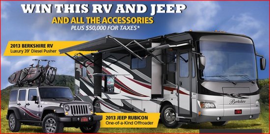 Dream Giveaway 2013 Outdoor Adventure RV and Jeep