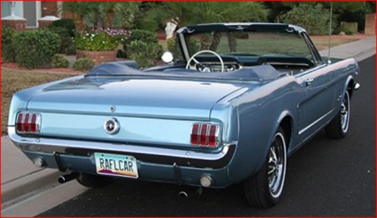 Mahnah Club 2013 raffle - 1965 Mustang Conv. -.rear 