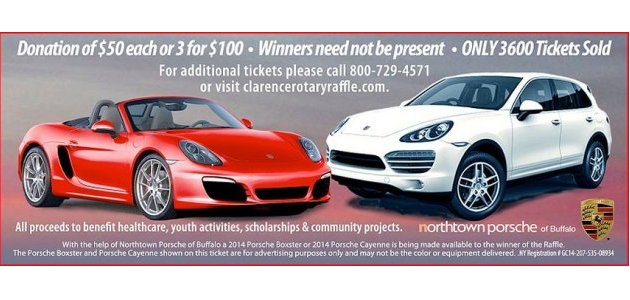 Clarence Rotary Club Foundation 2014 - 2014 Porsche Flyer.