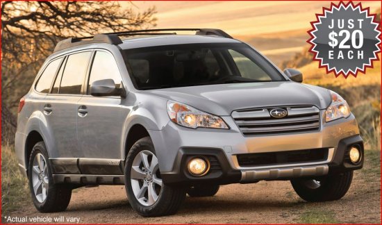 Brother Wolf Animal Rescue 9-1-2014 raffle - 2014 Subaru Outback or $10,000 Cash - Gray