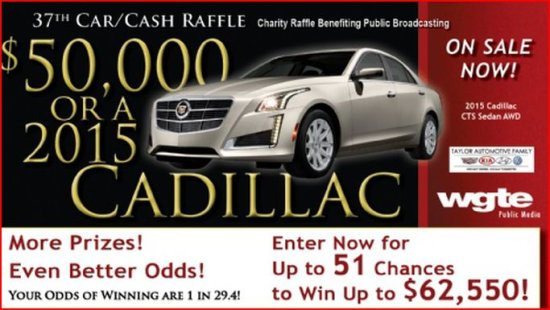 WGTE Public Media 1-23-2015 raffle - 2015 Cadillac CTS Sedan AWD or $50,000 Cash -Flyer.