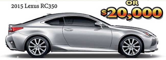 Tyburn Academy 5-29-2015 raffle - 2015 Lexus RC350 or $20,000 Cash - right side