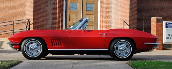 St. Bernard Church 7-12-2015 raffle - 1967 Corvette Sting Ray Convertible - left side top down