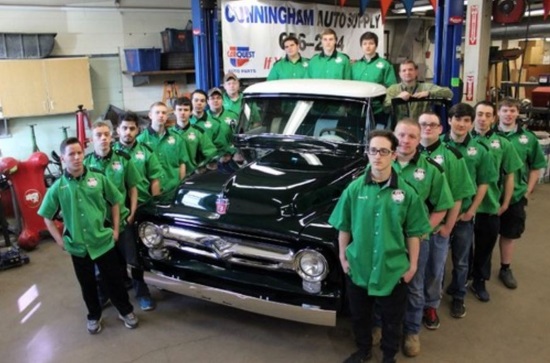 East Syracuse- Minoa C. H. S. 7-17-2016 raffle - 1956 ford F-100 - group pic