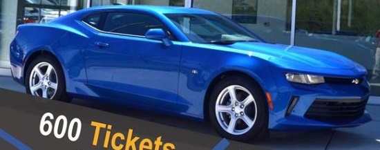 Chelsea Area Chamber of Commerce 11-03-2016 raffle - 2016 Chevrolet Camaro or $25,000 Cash - right side