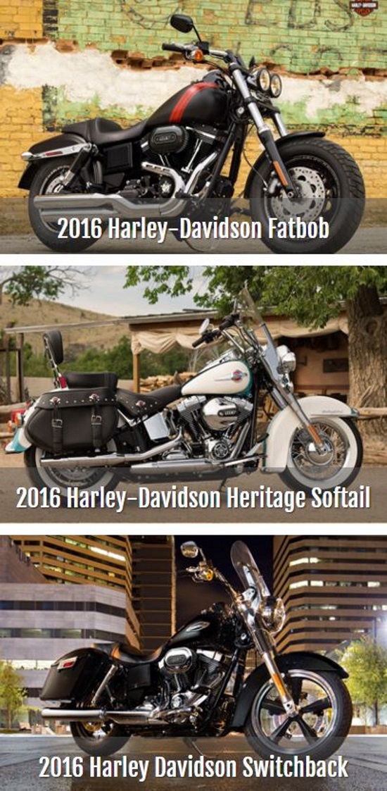 BADD 8-27, 10-15, 1-07-2016 raffle - 2016 Harley-Davidson Low Rider, Fatbob, Fatboy, Softail or Switchback - Three switchback #2