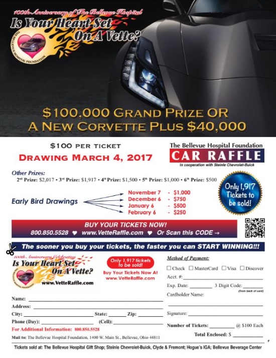 bellevue-hospital-foundation-3-04-2017-raffle-new-corvette-stingray-coupe-and-40000-or-100000-cash-flyer-#2