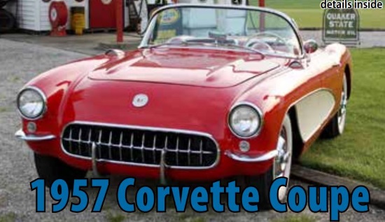 Colonel Crawford Eagles All-Sports Booster Club 4-01-2017 raffle - 1957 Corvette Convertible or $40,000.00 Cash - left front