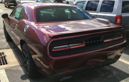 Bakerville Library 9-30-2017 raffle - 2017 Challenger RT - rear. 