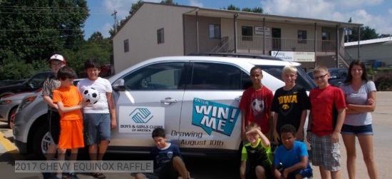 Boys & Girls Club of Brookings, Moody County & Yankton 8-16-2017 Raffle - 2018 Chevy Equinox or $15,000 Cash - poster with kids 