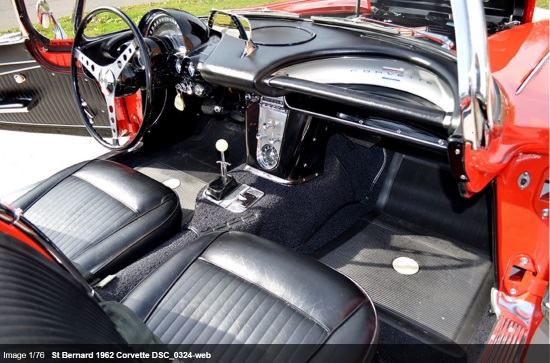 Saint Bernard Catholic Church 8-19-2017 raffle - 1962 Corvette Convertible, 327-340 HP - interior passager 