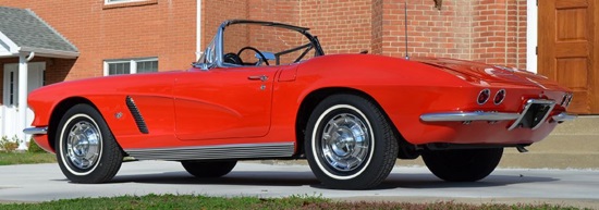 Saint Bernard Catholic Church 8-19-2017 raffle - 1962 Corvette Convertible, 327-340 HP - left rear. 