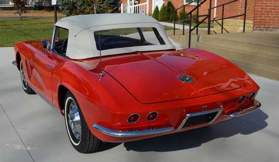 Saint Bernard Catholic Church 8-19-2017 raffle - 1962 Corvette Convertible, 327-340 HP - left rear..top up 