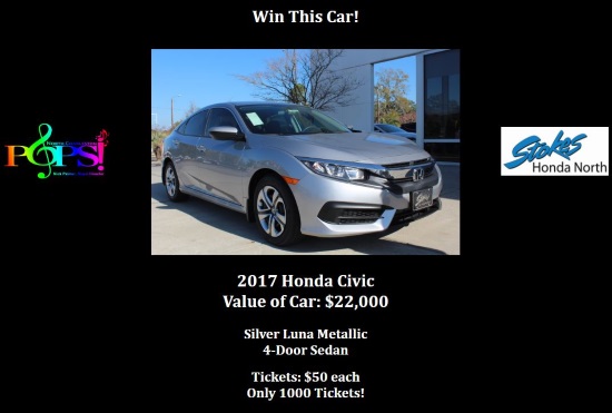 North Charleston POPS 9-09-2017 raffle - 2017 Honda Civic - Poster 