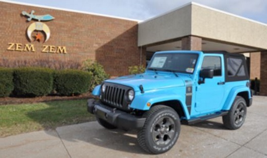 Zem Zem Shrine 9-16-2017 giveaway - 2017 JEEP WRANGLER FREEDOM EDITION 4X4 or $20,000 Cash - left front.with logo