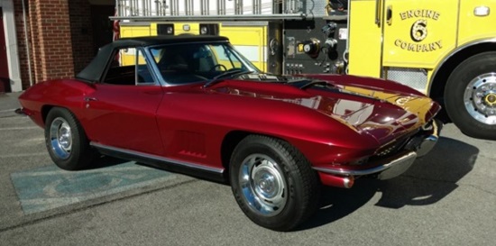 Huntingtown Volunteer Fire Department 10-15-2017 raffle - 1967 CORVETTE CONVERTIBLE or $25,000 Cash - right front