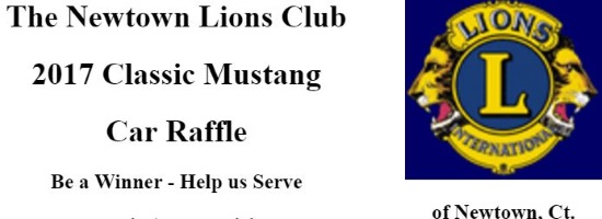 Newtown Lions Club 10- 21- 2017 raffle - 1968 Ford Mustang Convertible - Logo 