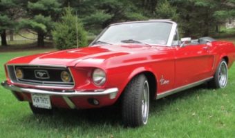 Newtown Lions Club 10- 21- 2017 raffle - 1968 Ford Mustang Convertible - left front.#2 top dn