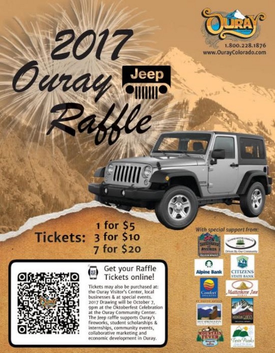 Ouray Chamber Resort Association 10-7-2017 raffle - 2017 Jeep Wrangler 4x4 Sport - right rear 