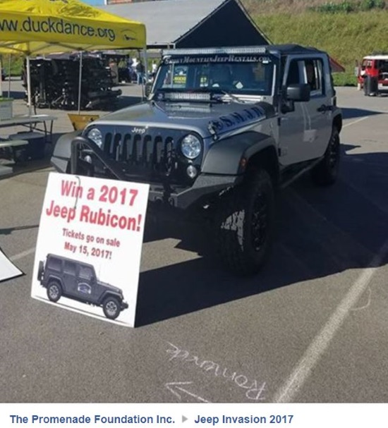 Promenade Foundation 10-21-2017 raffle - 2017 Jeep Rubicon Four Door - gray jeep face