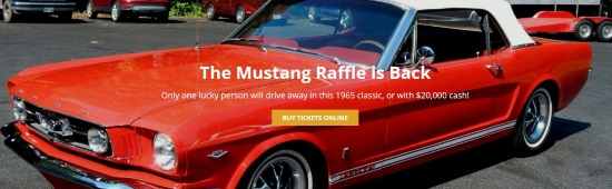 Rotary Club of St. Michaels 10-11-2017 raffle - 1965 Mustang Convertible or $20,000 Cash - Top UP left side. 