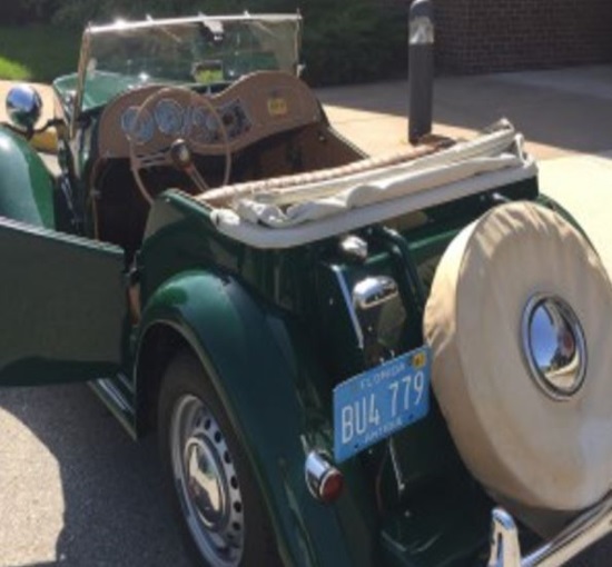 Aquinas Catholic Schools Foundation 10- 04-2017 raffle - 1953 MG TD Roadster, British Racing Green -rear 