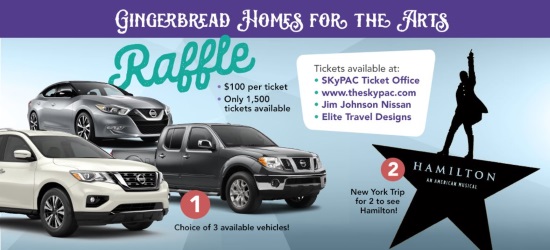 Southern Kentucky Performing Arts Center 11-17-2017 raffle - 2017 Nissan Maxima, Frontier or Pathfinder or Trip to NY City - Poster 