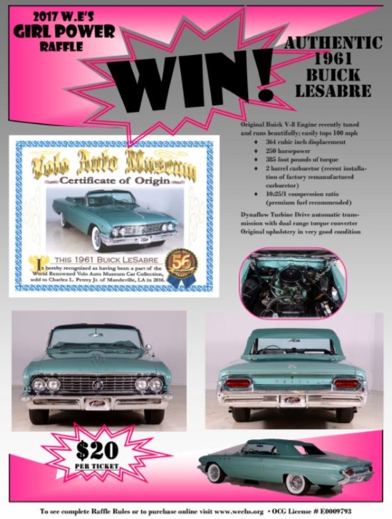 Warren Easton Charter High School Foundation 11-28-2017 raffle - 1961 Buick Le Sabre Convertible - 5 picture flyer 