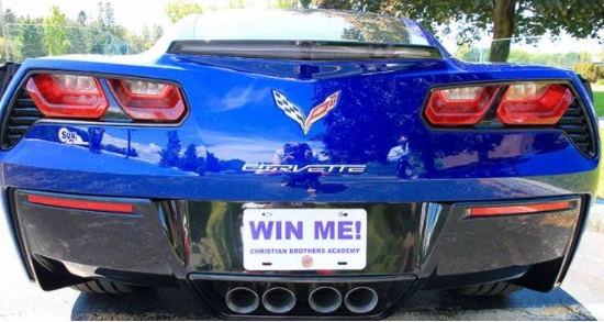 Christian Brothers Academy 1- 12-2018 raffle - 2017 Admiral Blue Corvette Stingray Coupe - rear 