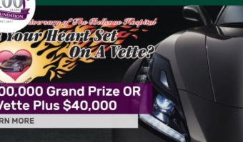 Bellevue Hospital 2-14-2018 raffle - Chevy Stingray Corvette 1LT Coupe AND $40,000 OR $100,000 Cash - Poster