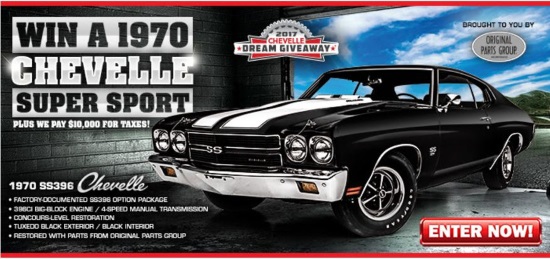 Dream Giveaway Win A 1970 Chevelle 2-27-2018 Giveaway - 1970 SS396 Chevelle Plus $10,000 for Taxes - Flyer 