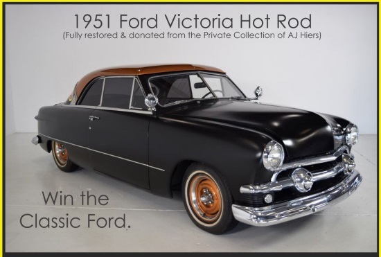 Helping Seniors of Brevard County 2-10-2018 raffle - 1951 Ford Victoria Hot Rod - right sidefront words 