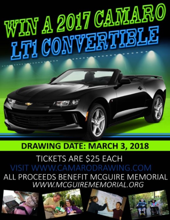 McGuire Memorial 3-03-2018 raffle - 2017 Chevy Camaro 1LT Convertible - flyer #2 