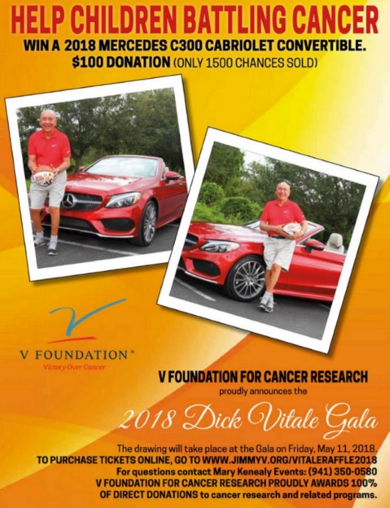 V Foundation 5-11-2018 raffle - 2018 Mercedes C300 Cabriolet Convertible - Flyer 