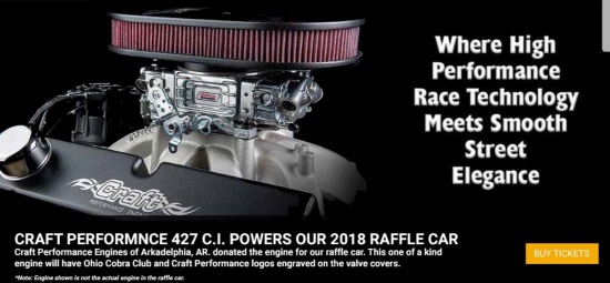 Ohio Cobra Club 6-23-2018 raffle - Backdraft Racing RT3 Cobra Replica - engine