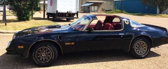 V8s for Vocations 6-02-2018 raffle - 1978 T-Top Trans Am Starlight Black (Taxes Paid ) - left side T open