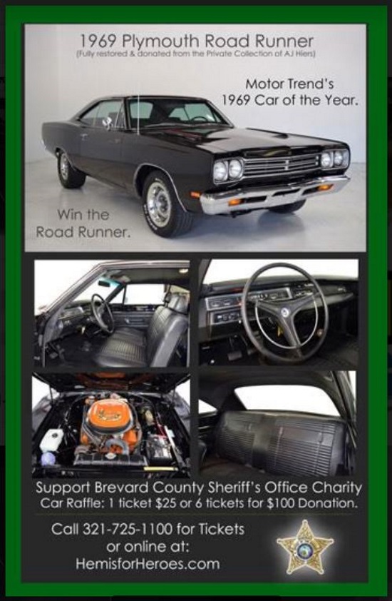 Brevard County Sheriff’s Office Charity, Inc 7-07-2018 raffle - 1969 Plymouth Road Runner - 5 picture