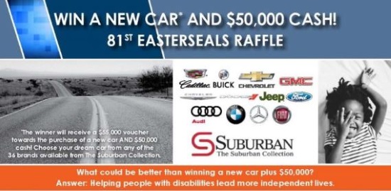 Easter Seals Michigan 8-04-2018 raffle - Win a NEW CAR and $50,000 Cash - Poster 