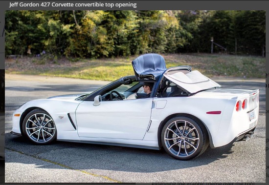 Jeff Gordon Childrens Foundation 7-31-2018 raffle - Jeff's 2013 Chevrolet Corvette 427 Convertible Collector Edition - left side top half up 