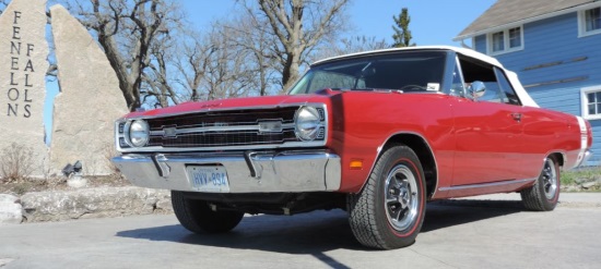 Rotary Club of Fenelon Falls 7-01-2018 draw - 1969 Dodge Dart GT Sport - left front top up 