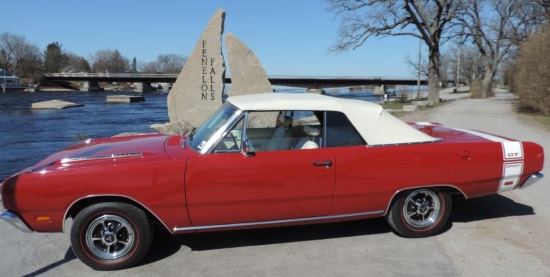 Rotary Club of Fenelon Falls 7-01-2018 draw - 1969 Dodge Dart GT Sport - left side top up 