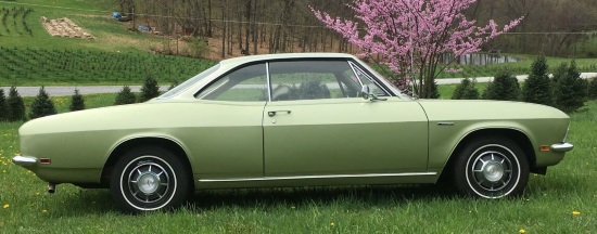 Western PA Corvair Club 7-27-2018 raffle - 1969 Chevy Corvair 500 - right side pink tree 