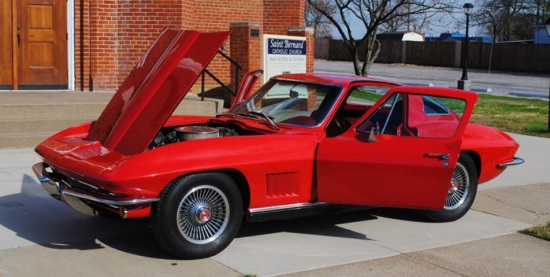 St. Bernard Church 8-18-2018 raffle - 1967 Corvette Coupe - left side.#3doors open 