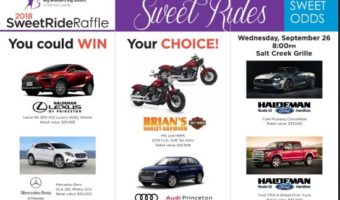 Big Brothers Big Sisters of Mercer County 9-26-2018 raffle - Choose 1 of 5 cars or a pair of Harley’s - Flyer less busy