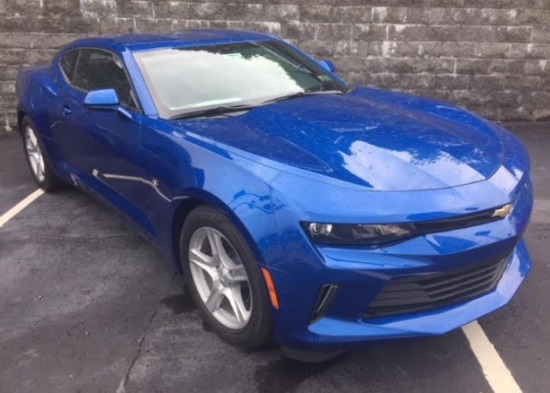 Holy Trinity Catholic School 9-15-2018 car raffle - 2018 Blue Camaro 1LT Coupe or $10,000 Cash - right front 