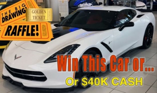 St. Cecilia Roman Catholic Church 9-03-2018 raffle - 2018 Corvette Stingray Coupe Z51 or $40,000 Cash - car poster 