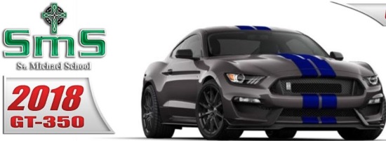 St. Michaels School 9-30-2018 raffle - 2018 Ford Mustang GT 350 or $35,000 Cash -.right front logo