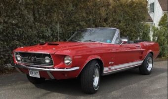 Lions ,Newtown Lions Club - 10-20-2018 raffle - 1967 Mustang GT Convertible - left front w-house